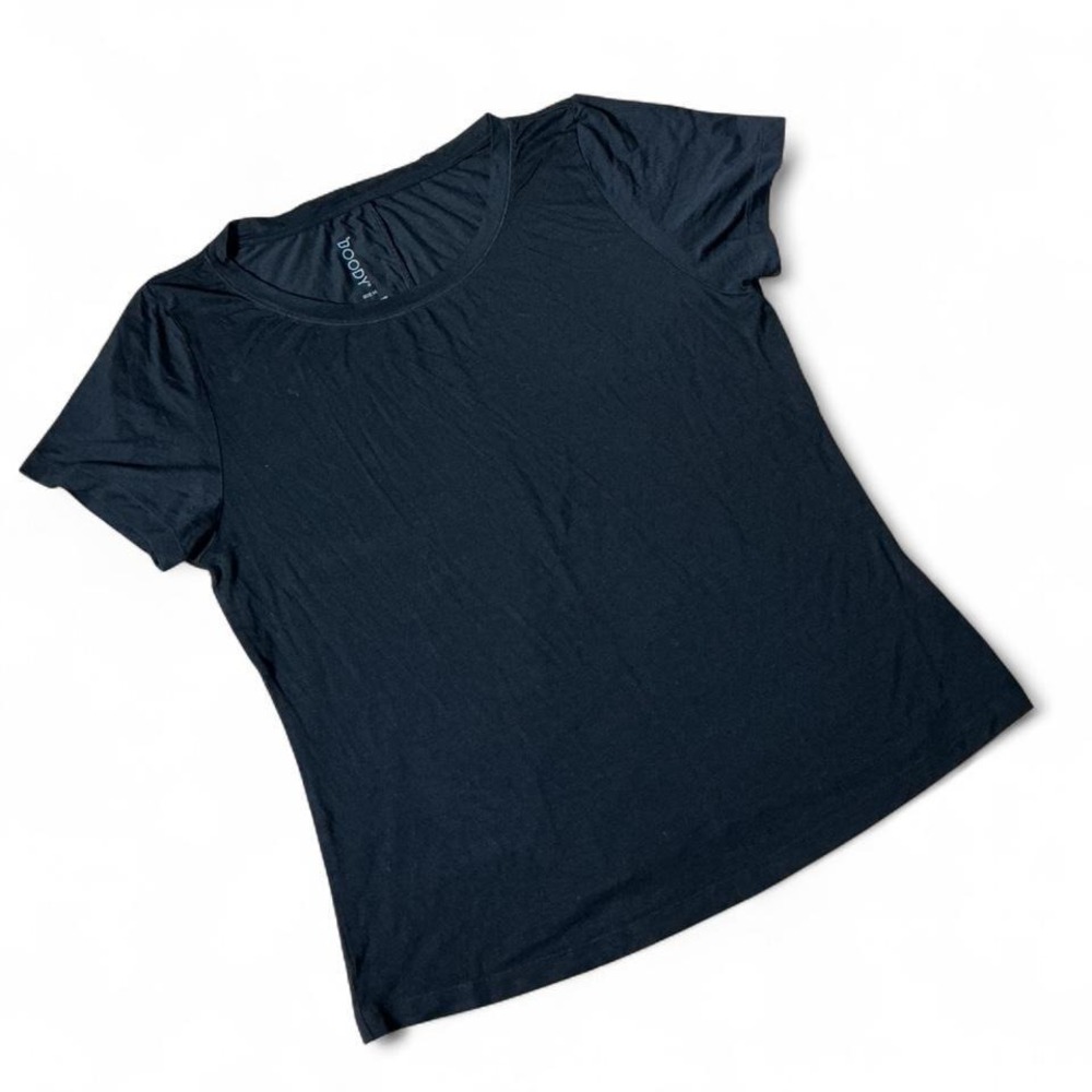 Boody EcoWear Black Bamboo Viscose Sustainable Crew Neck T-Shirt Womens Size M